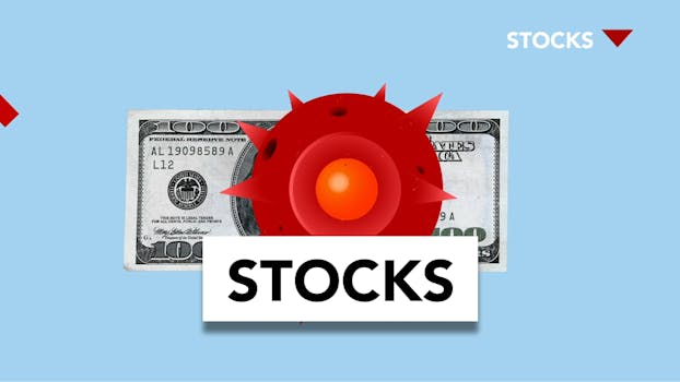 Conceptual image of stock market impact due to COVID-19 with dollar bill.